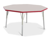 Berries® Octagon Activity Table - 48" X 48", E-height - Freckled Gray/Red/Gray