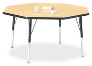Berries® Octagon Activity Table - 48" X 48", E-height - Maple/Black/Black
