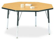 Berries® Octagon Activity Table - 48" X 48", E-height - Oak/Black/Black