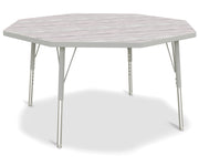 Berries® Octagon Activity Table - 48" X 48", E-height - Driftwood Gray/Gray/Gray