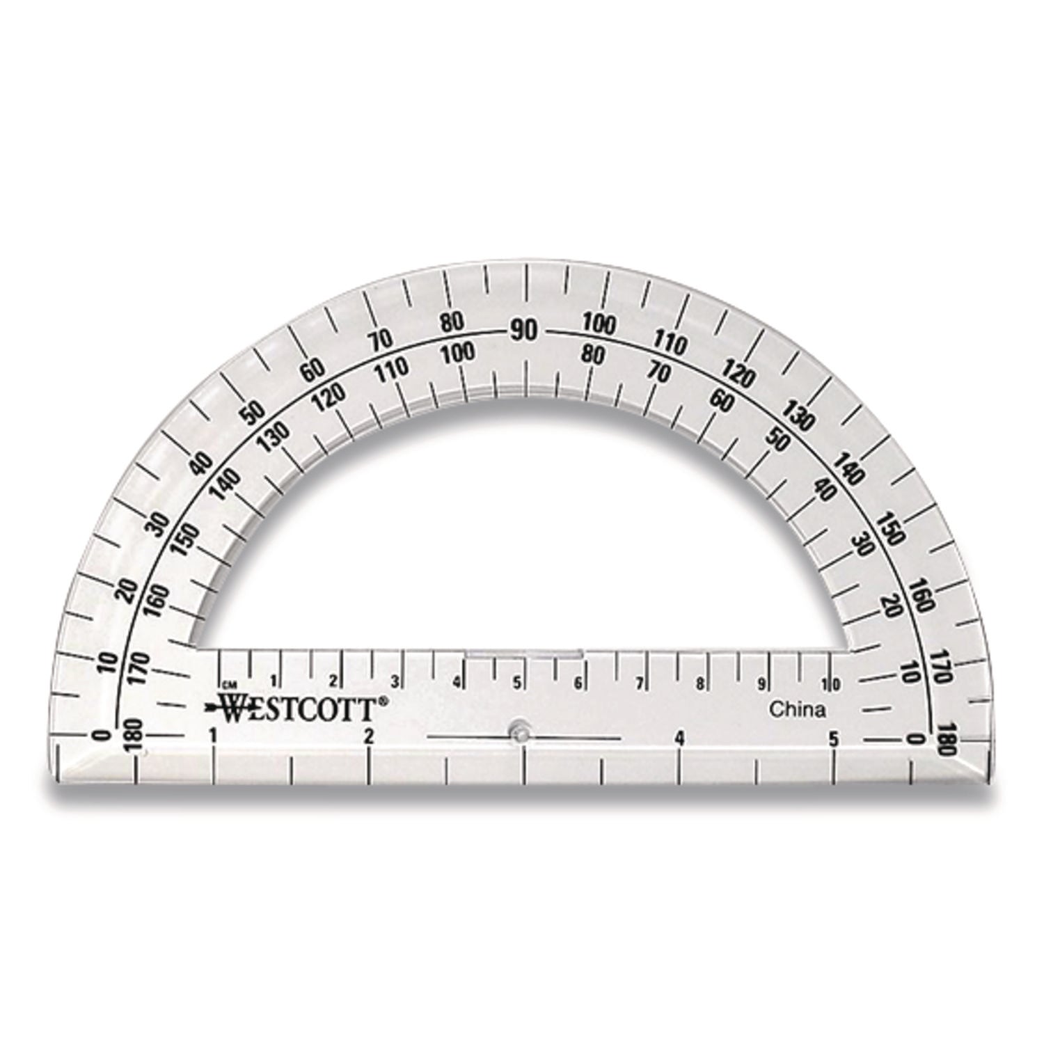 Protractor 6", 180 degree, Clear