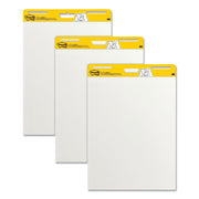 Vertical-Orientation Self-Stick Easel Pads, Unruled, 25 x 30, White, 30 Sheets, 3/Pack