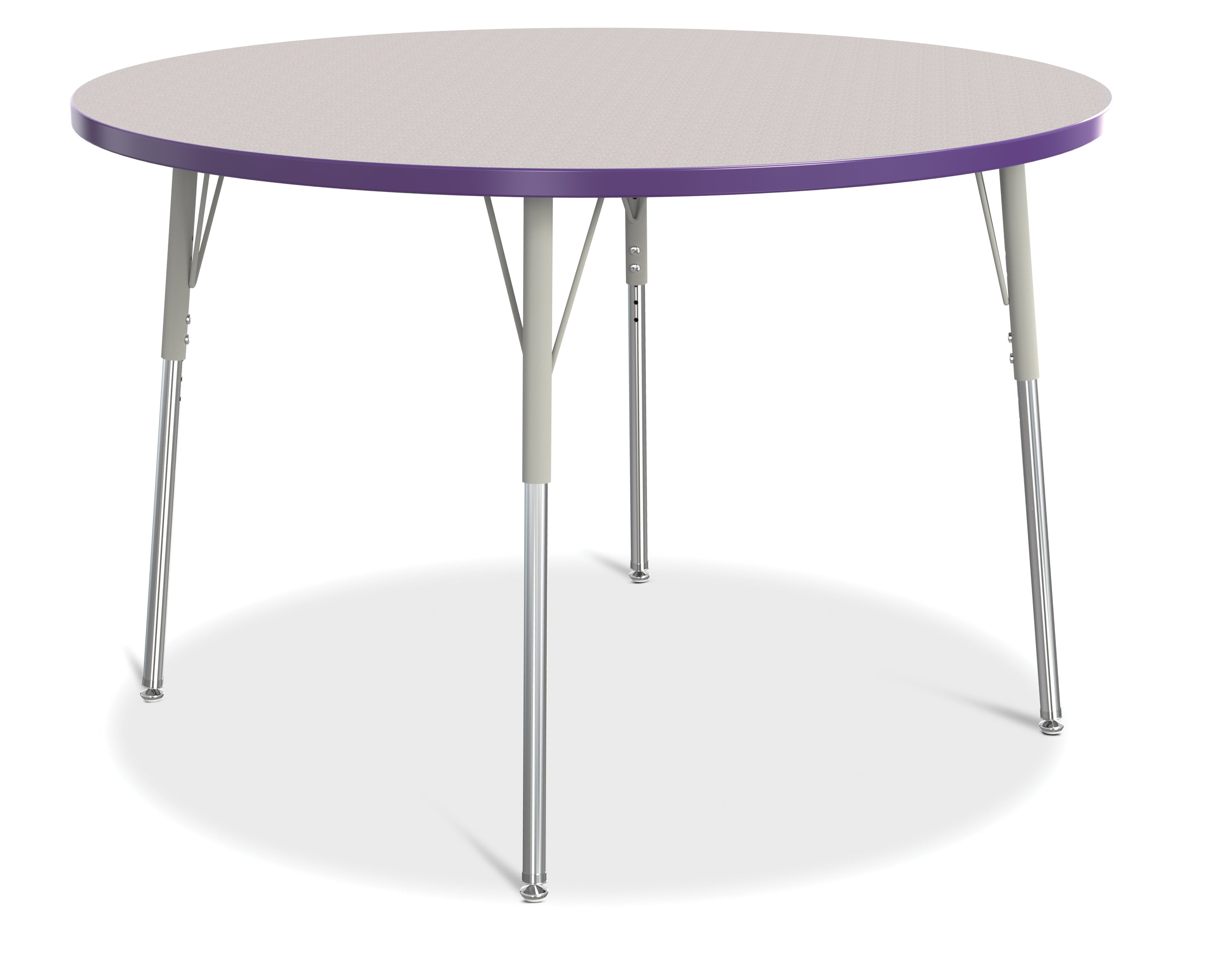 Berries® Round Activity Table - 48" Diameter, A-height - Freckled Gray/Purple/Gray