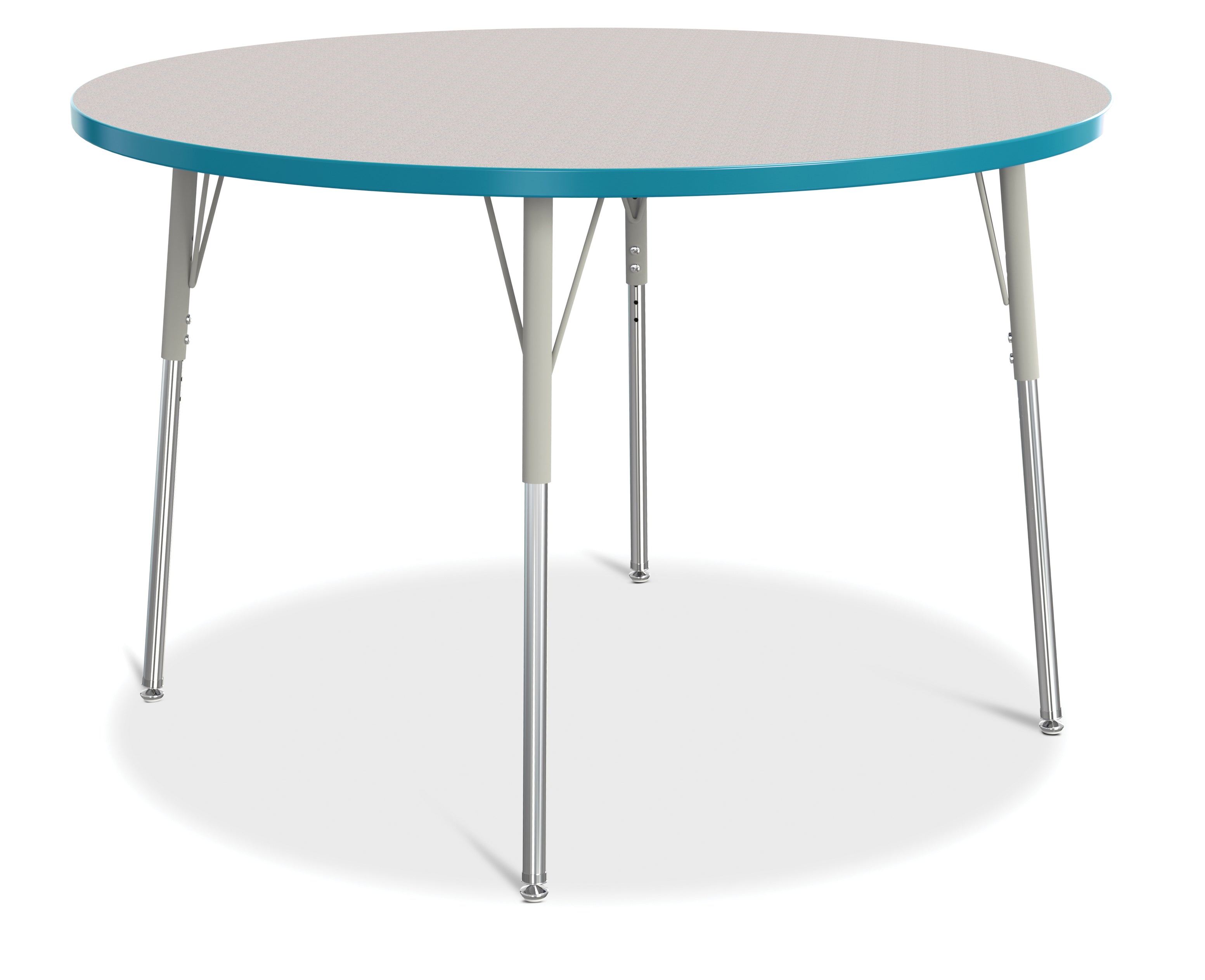 Berries® Round Activity Table - 48" Diameter, A-height - Freckled Gray/Teal/Gray