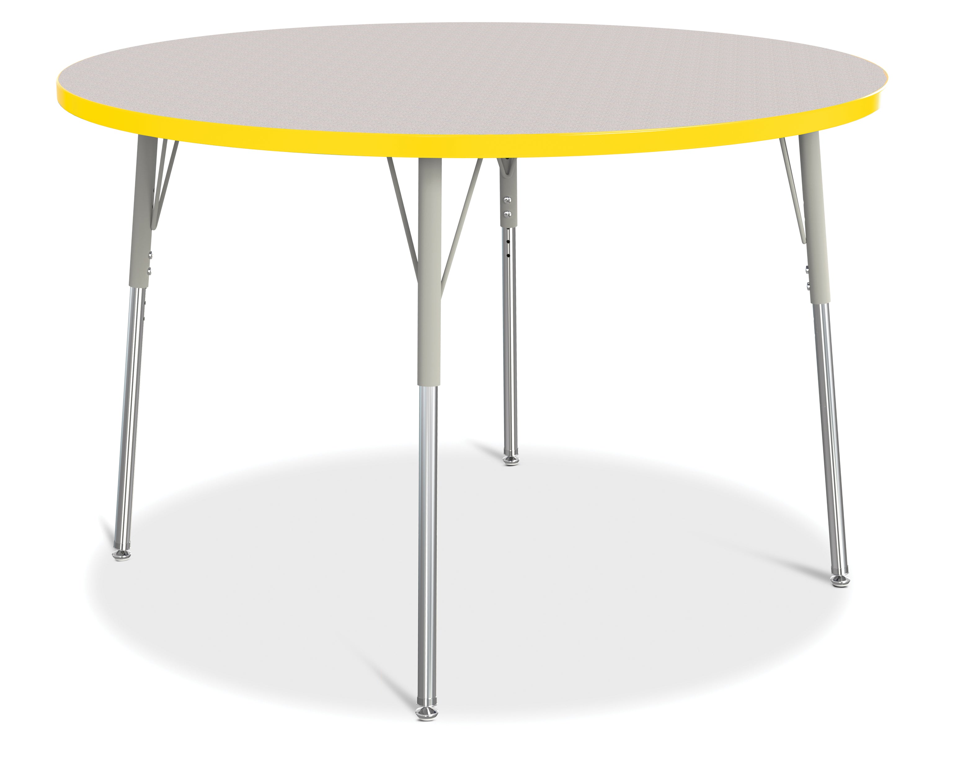Berries® Round Activity Table - 48" Diameter, A-height - Freckled Gray/Yellow/Gray