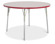 Berries® Round Activity Table - 48" Diameter, A-height - Freckled Gray/Red/Gray