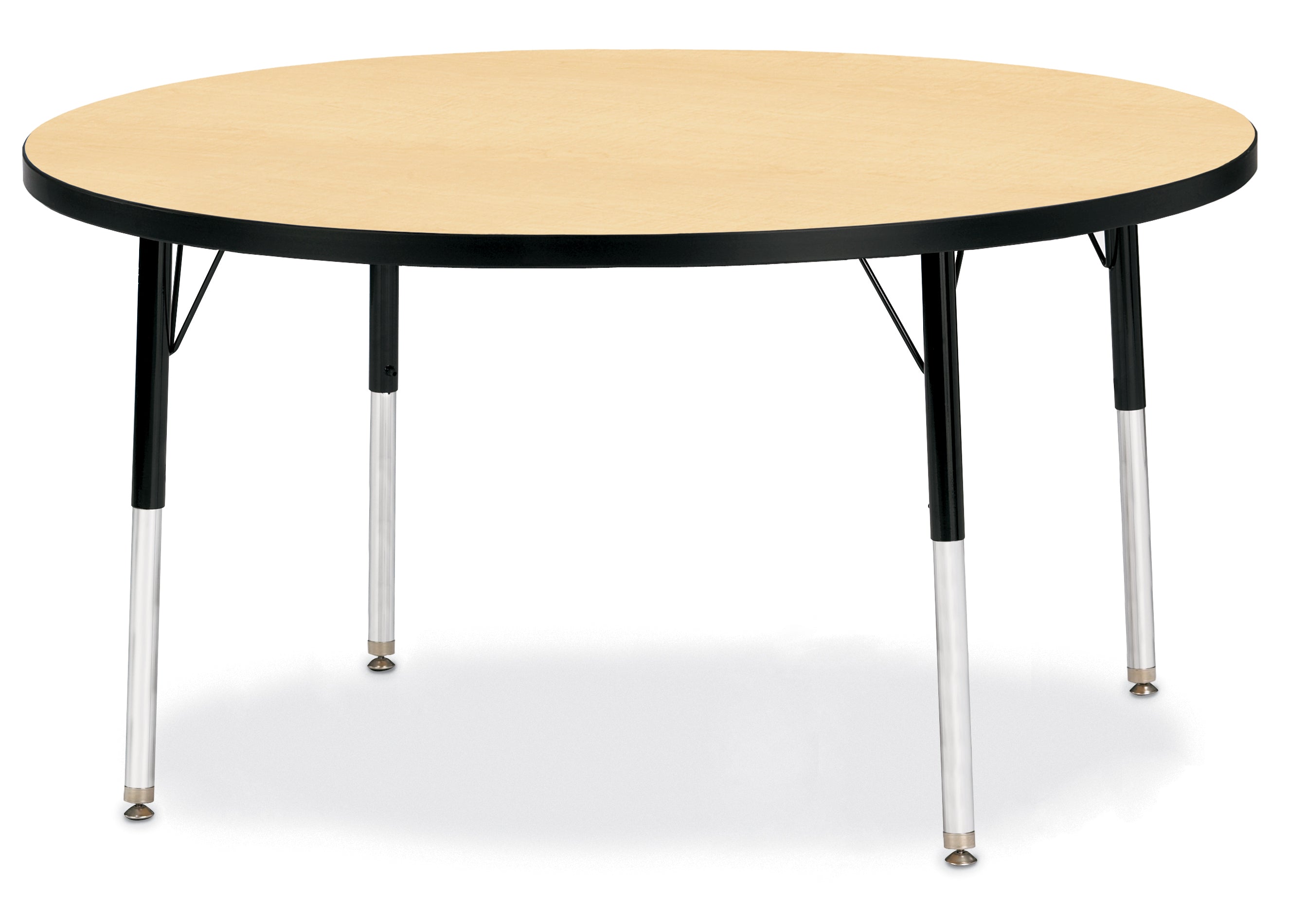 Berries® Round Activity Table - 48" Diameter, A-height - Maple/Black/Black