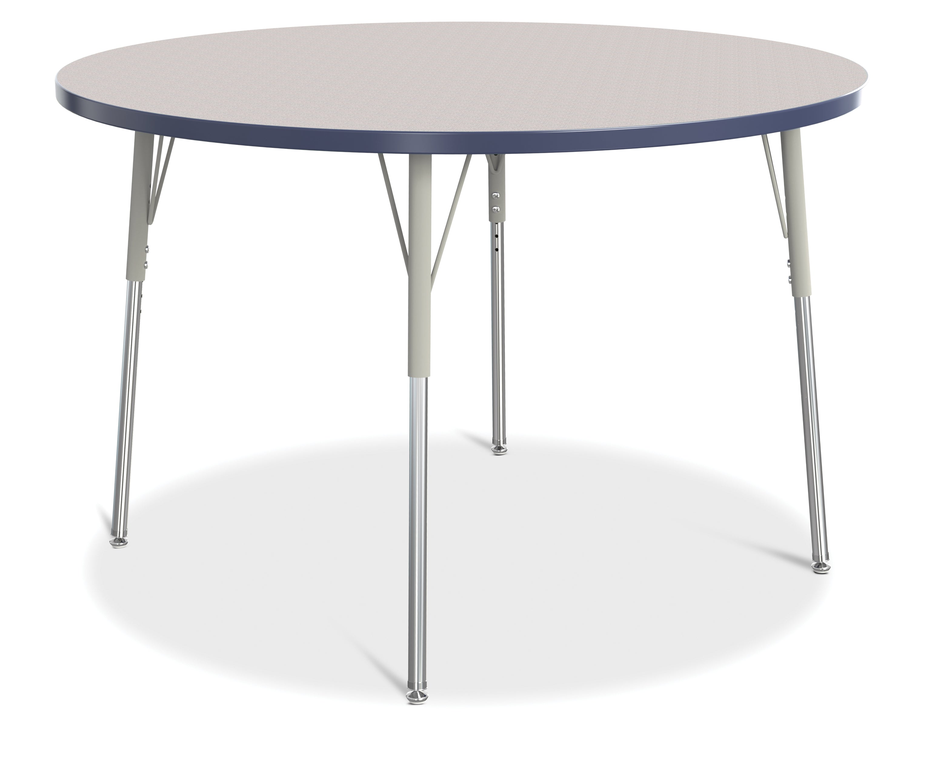 Berries® Round Activity Table - 48" Diameter, A-height - Freckled Gray/Navy/Gray