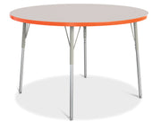 Berries® Round Activity Table - 48" Diameter, A-height - Freckled Gray/Orange/Gray