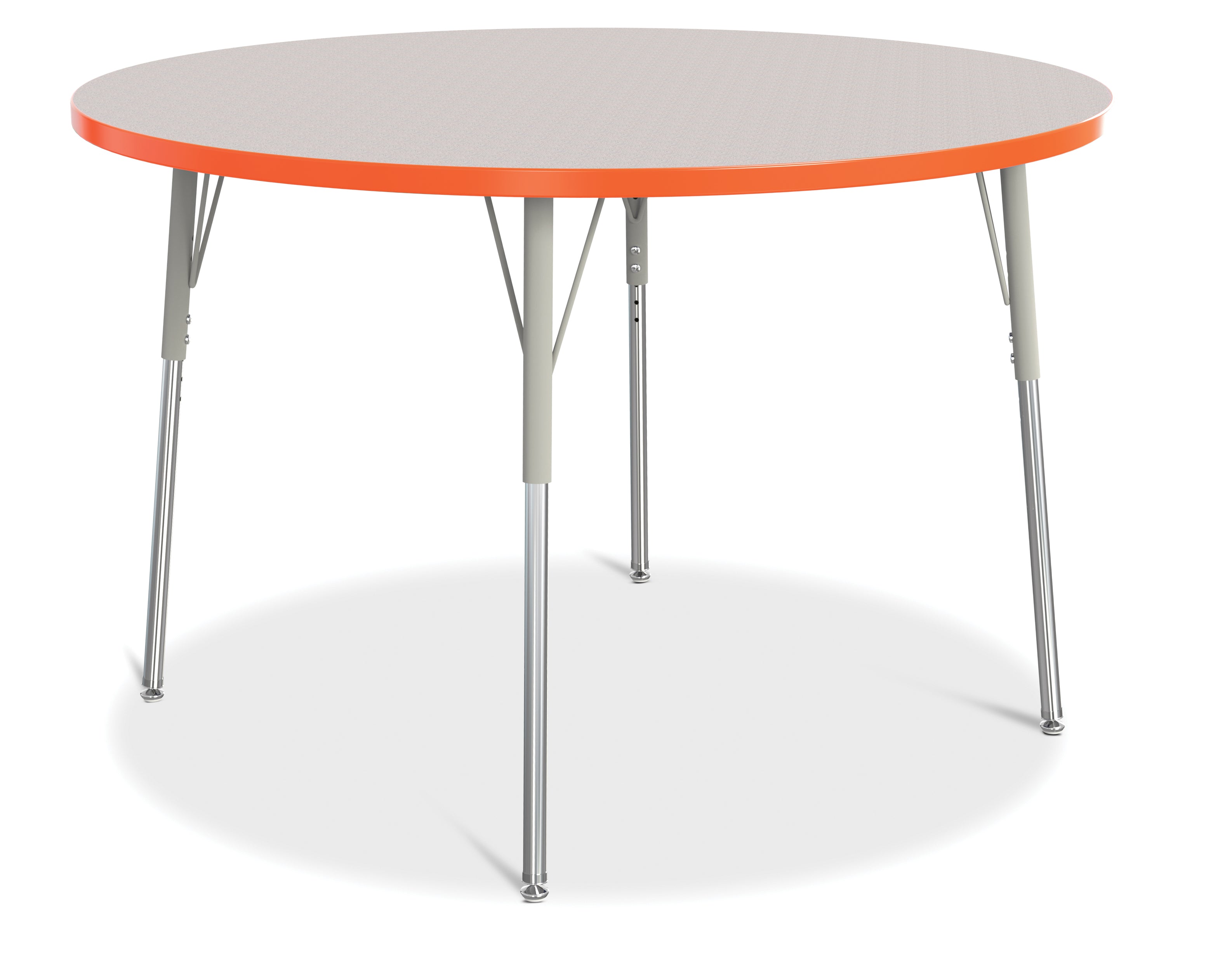 Berries® Round Activity Table - 48" Diameter, A-height - Freckled Gray/Orange/Gray