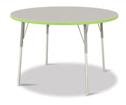 Berries® Round Activity Table - 48" Diameter, A-height - Freckled Gray/Key Lime/Gray