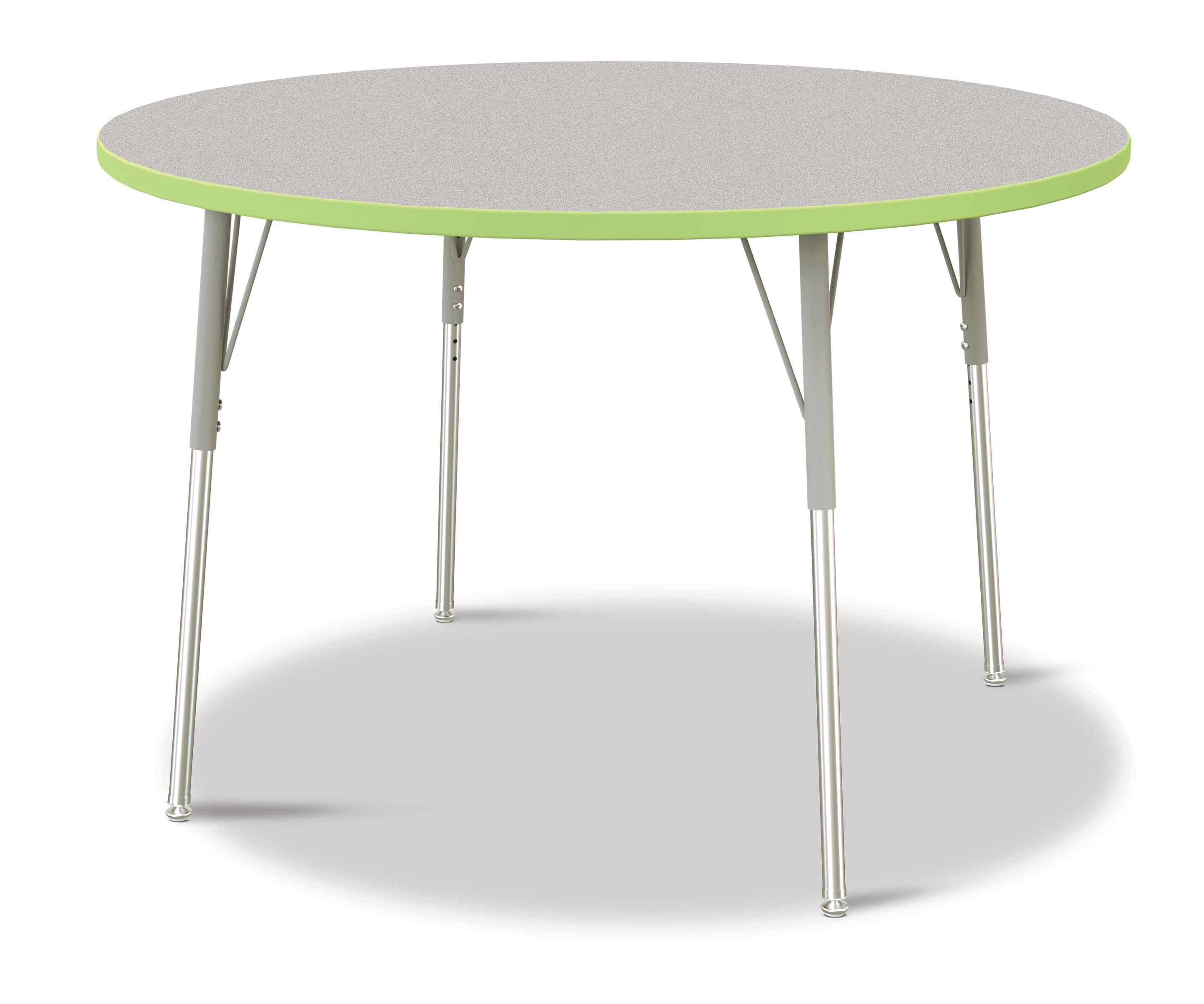 Berries® Round Activity Table - 48" Diameter, A-height - Freckled Gray/Key Lime/Gray