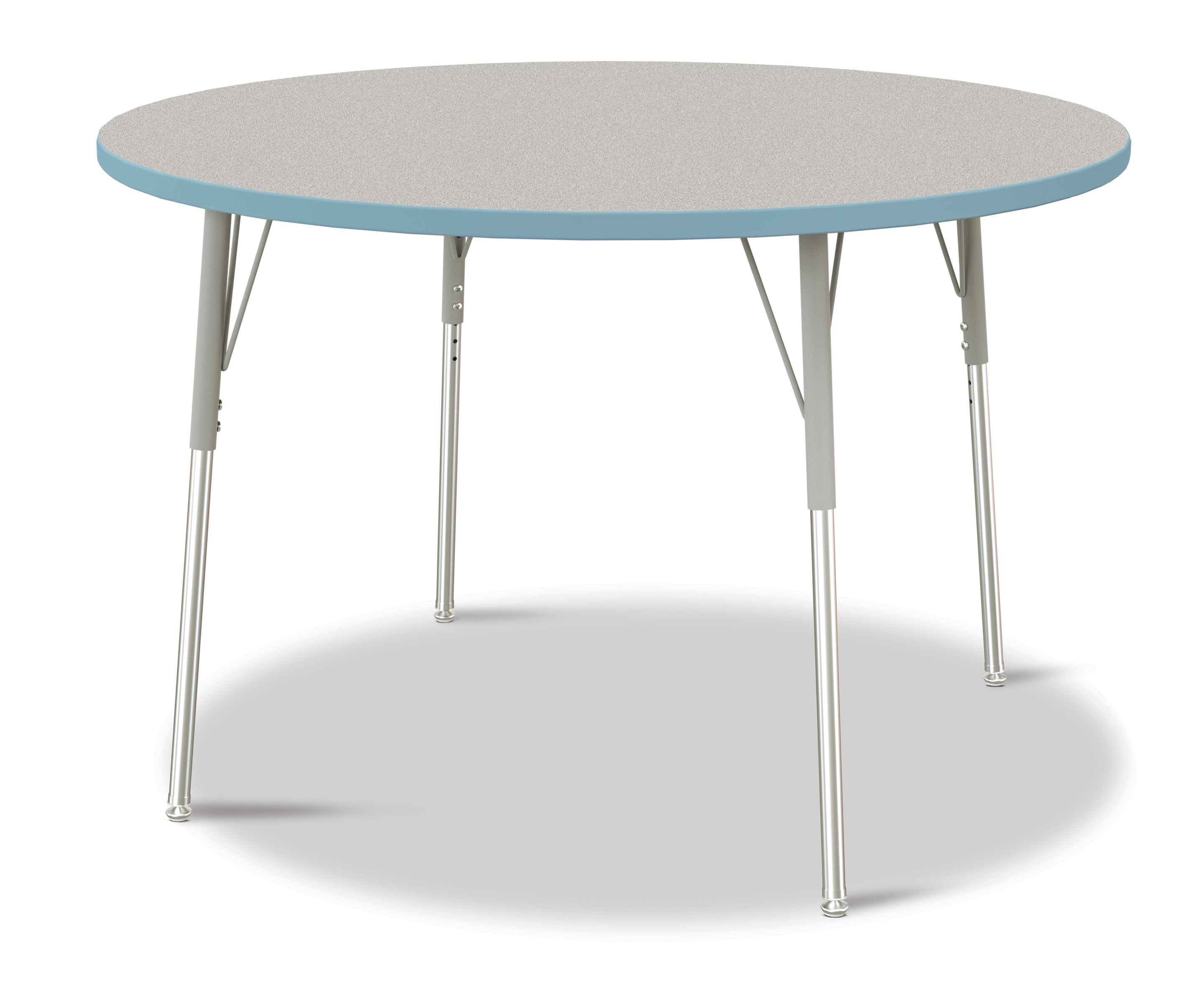 Berries® Round Activity Table - 48" Diameter, A-height - Freckled Gray/Coastal Blue/Gray