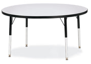 Berries® Round Activity Table - 48" Diameter, A-height - Freckled Gray/Black/Black