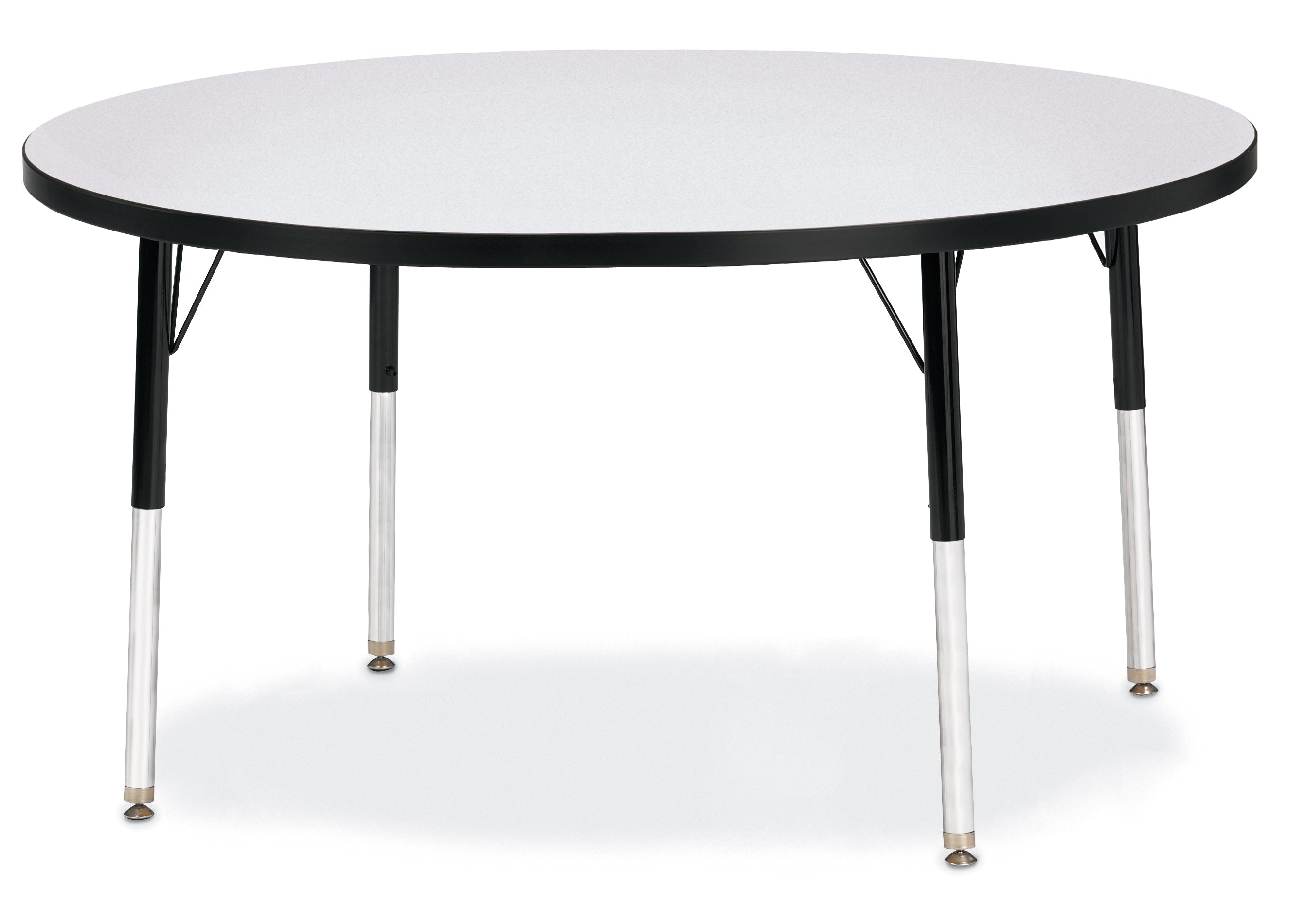 Berries® Round Activity Table - 48" Diameter, A-height - Freckled Gray/Black/Black