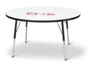 Berries® Round Dry Erase Table - 48" Diameter, A-height - Write-n-Wipe/Black/Black