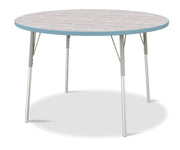 Berries® Round Activity Table - 48" Diameter, A-height - Driftwood Gray/Coastal Blue/Gray