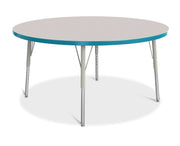 Berries® Round Activity Table - 48" Diameter, E-height - Freckled Gray/Teal/Gray