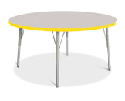 Berries® Round Activity Table - 48" Diameter, E-height - Freckled Gray/Yellow/Gray