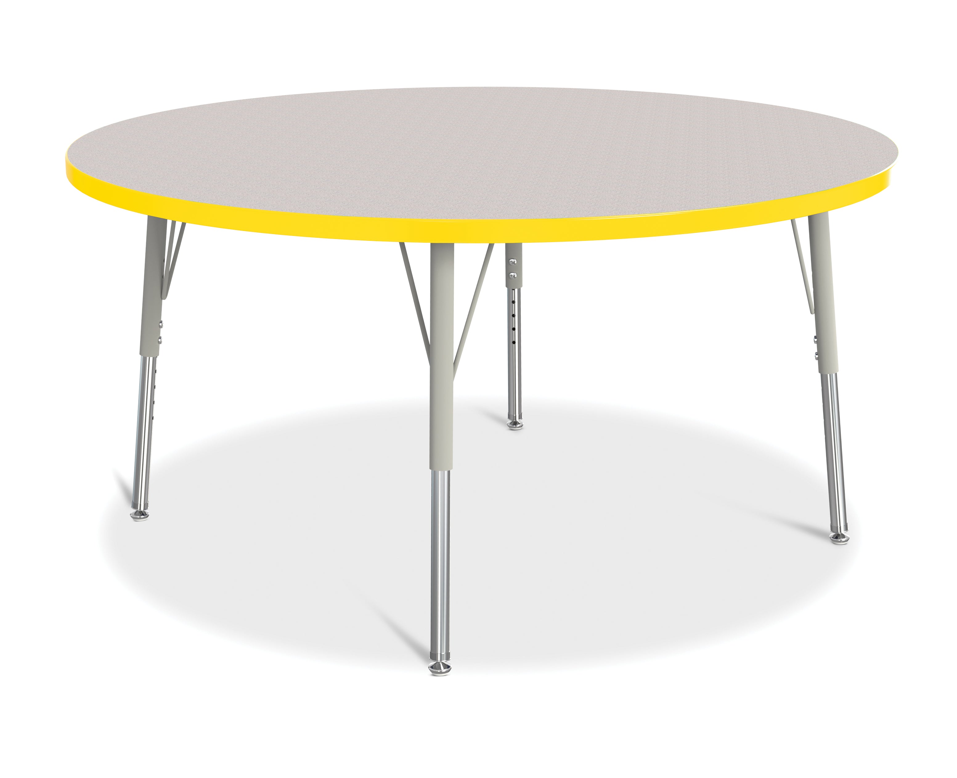 Berries® Round Activity Table - 48" Diameter, E-height - Freckled Gray/Yellow/Gray