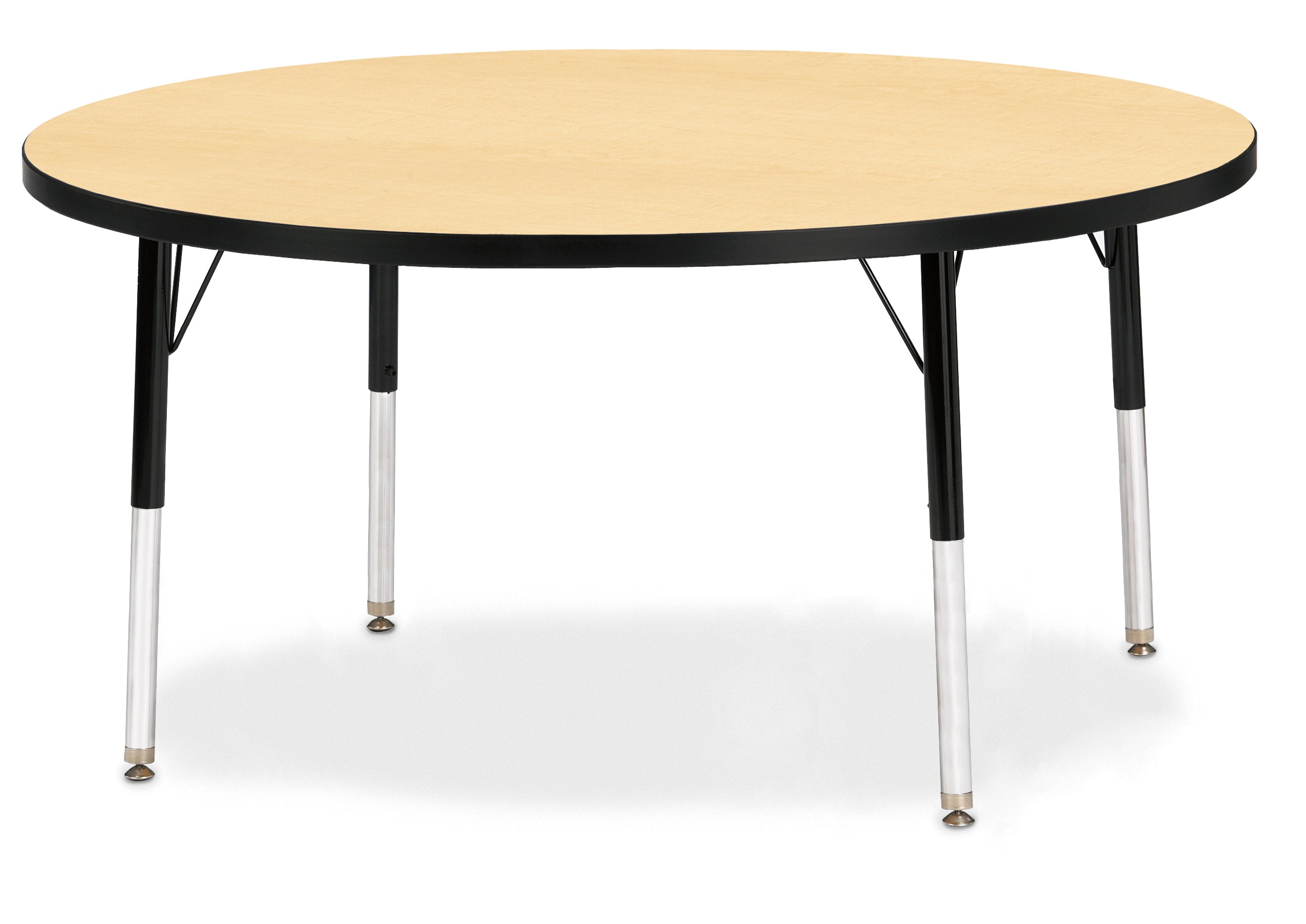 Berries® Round Activity Table - 48" Diameter, E-height - Maple/Black/Black