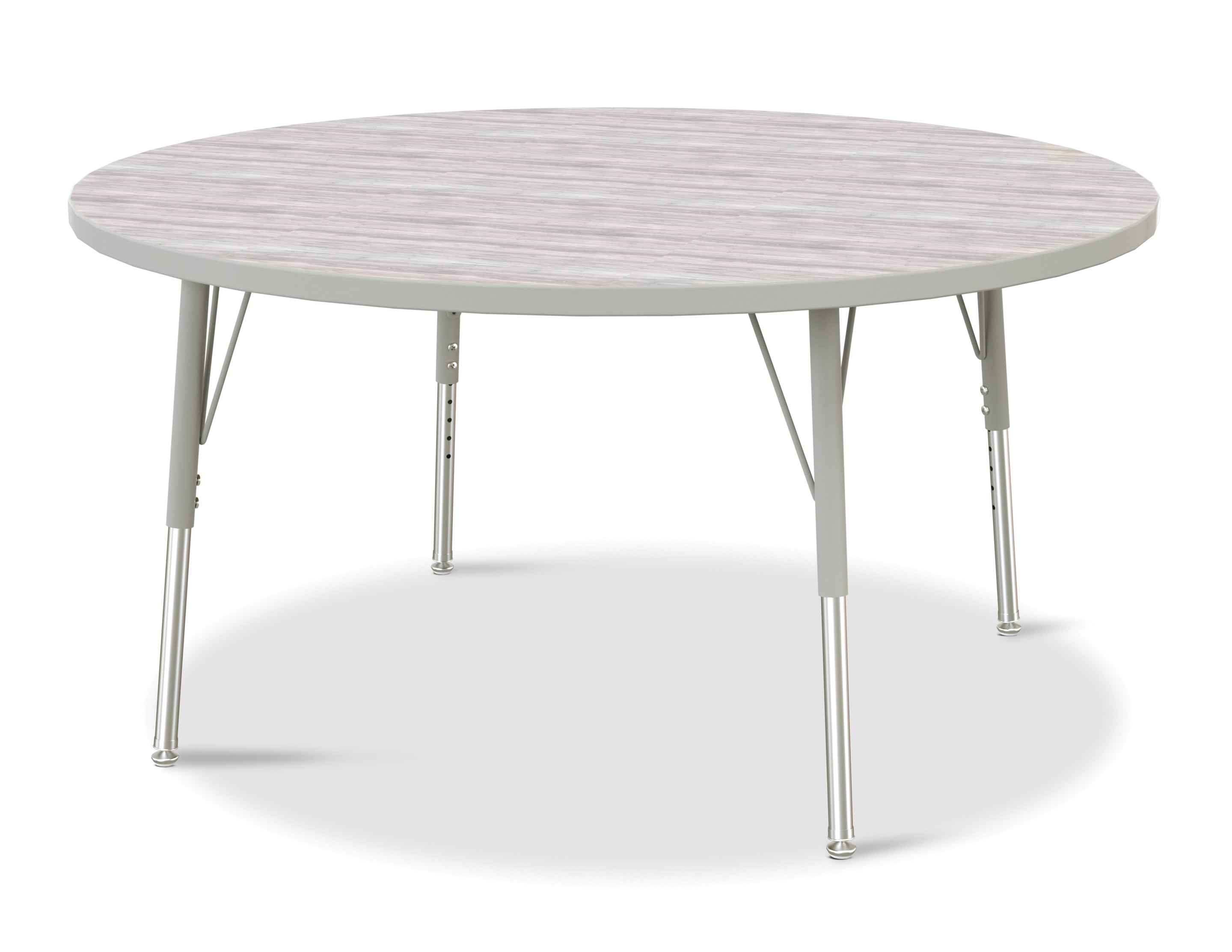Berries® Round Activity Table - 48" Diameter, E-height - Driftwood Gray/Gray/Gray