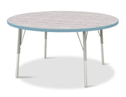 Berries® Round Activity Table - 48" Diameter, E-height - Driftwood Gray/Coastal Blue/Gray