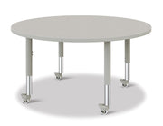 Berries® Round Activity Table - 48" Diameter, Mobile - Freckled Gray/Gray/Gray