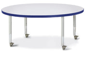 Berries® Round Activity Table - 48" Diameter, Mobile - Freckled Gray/Blue/Gray