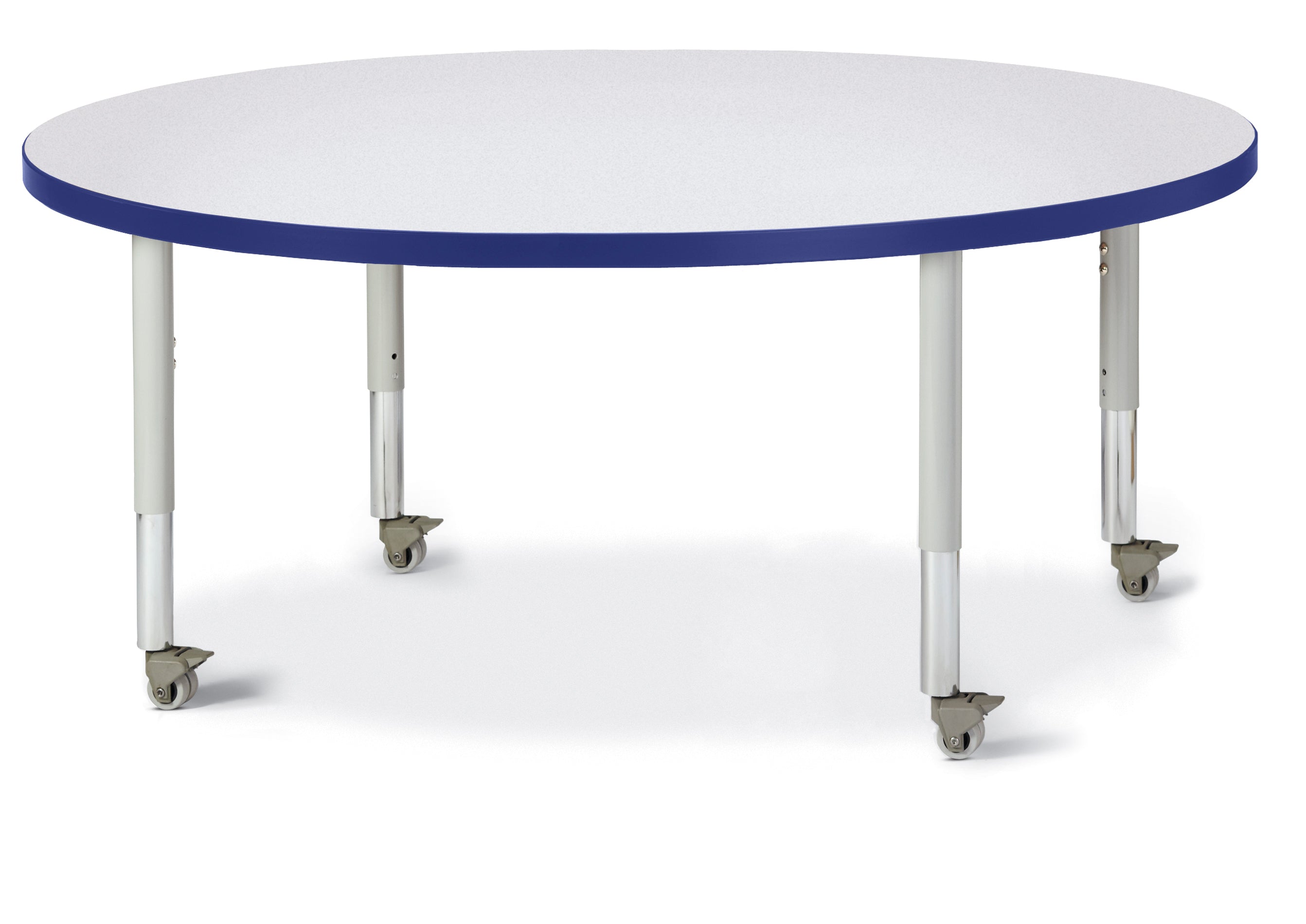 Berries® Round Activity Table - 48" Diameter, Mobile - Freckled Gray/Blue/Gray