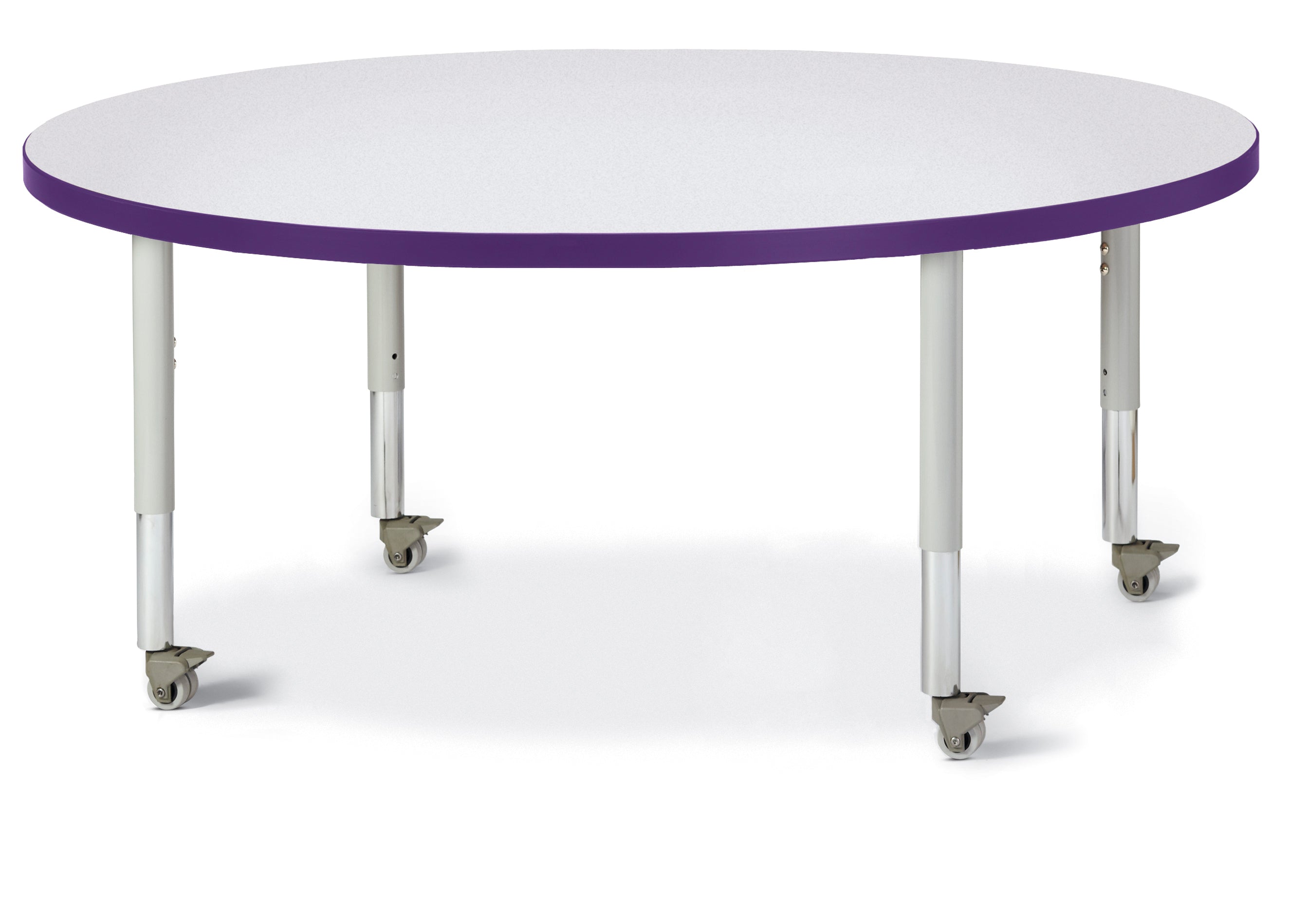 Berries® Round Activity Table - 48" Diameter, Mobile - Freckled Gray/Purple/Gray