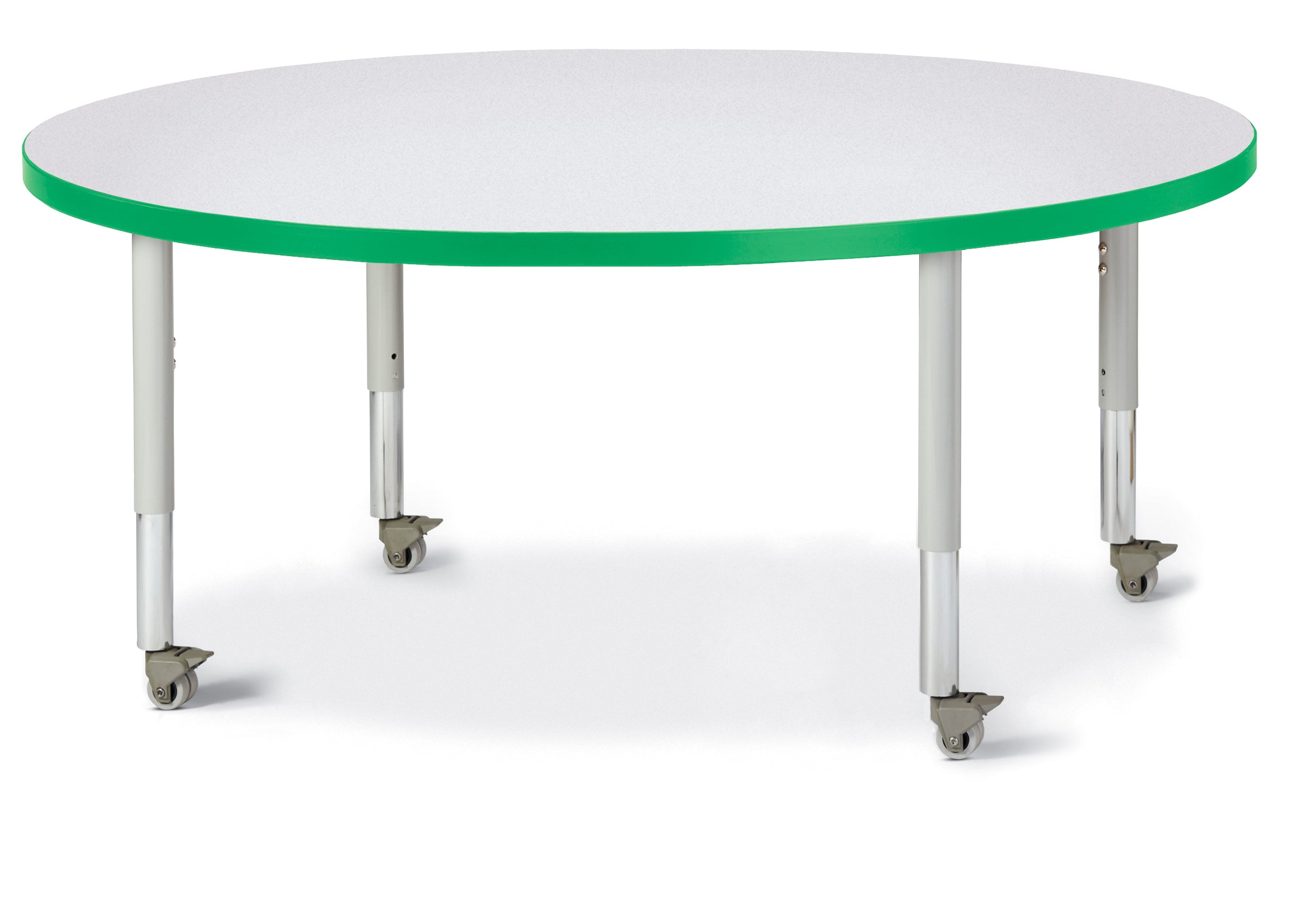 Berries® Round Activity Table - 48" Diameter, Mobile - Freckled Gray/Green/Gray