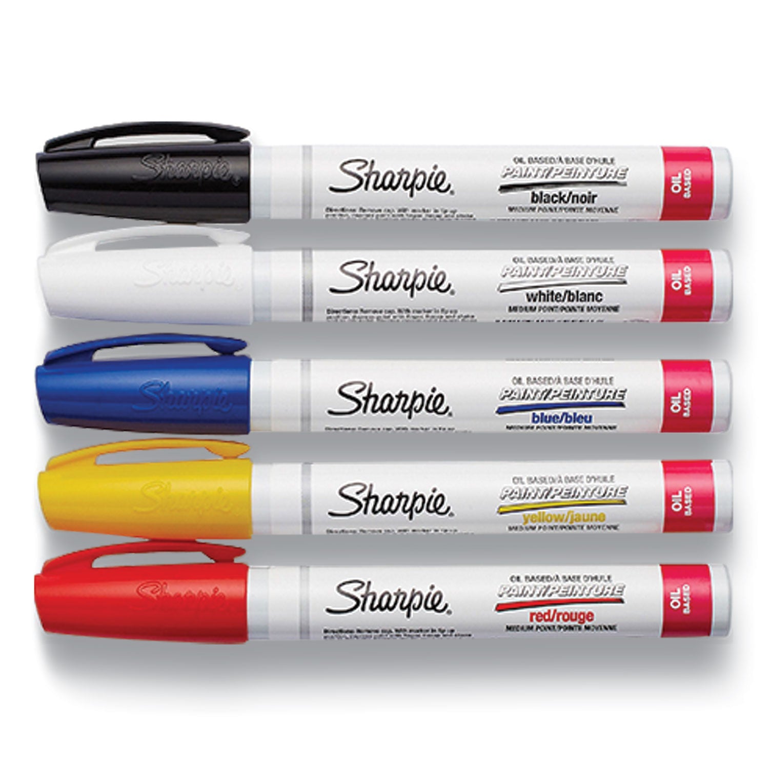 Sharpie Oil-Based Paint Marker, Medium Point, Assorted Ink, 5 Pack