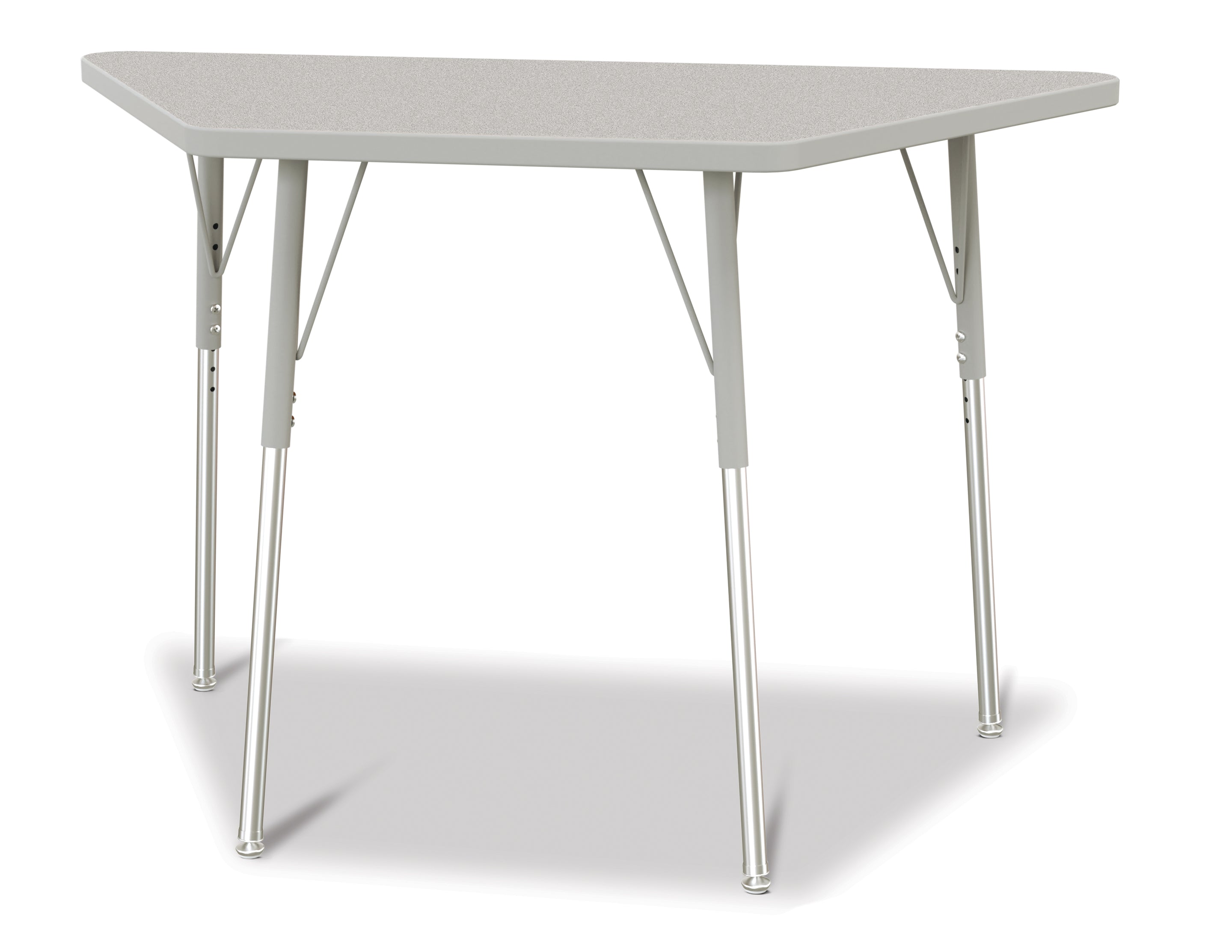 Berries® Trapezoid Activity Tables - 24" X 48", A-height - Freckled Gray/Gray/Gray