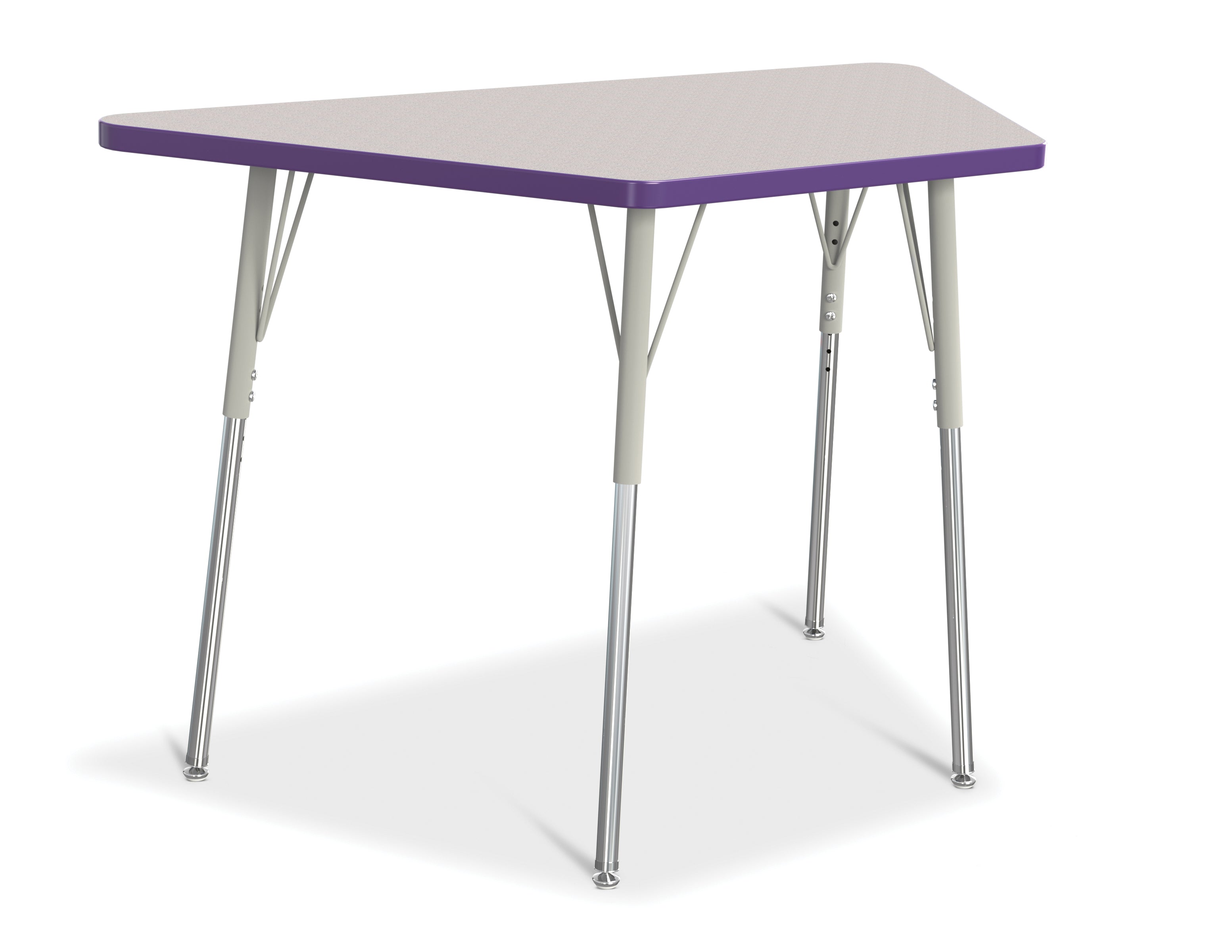 Berries® Trapezoid Activity Tables - 24" X 48", A-height - Freckled Gray/Purple/Gray