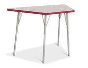 Berries® Trapezoid Activity Tables - 24" X 48", A-height - Freckled Gray/Red/Gray