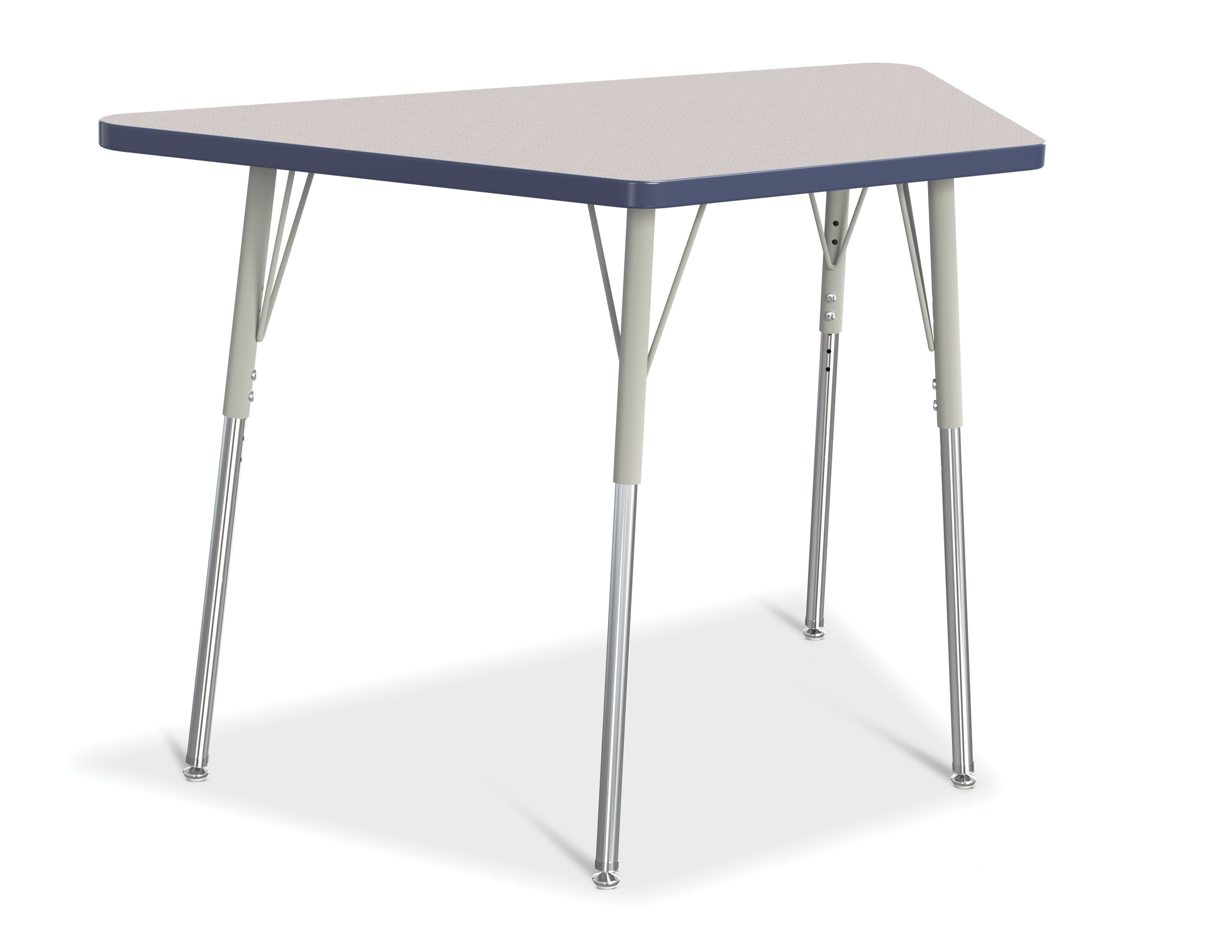 Berries® Trapezoid Activity Tables - 24" X 48", A-height - Freckled Gray/Navy/Gray