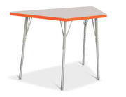 Berries® Trapezoid Activity Tables - 24" X 48", A-height - Freckled Gray/Orange/Gray