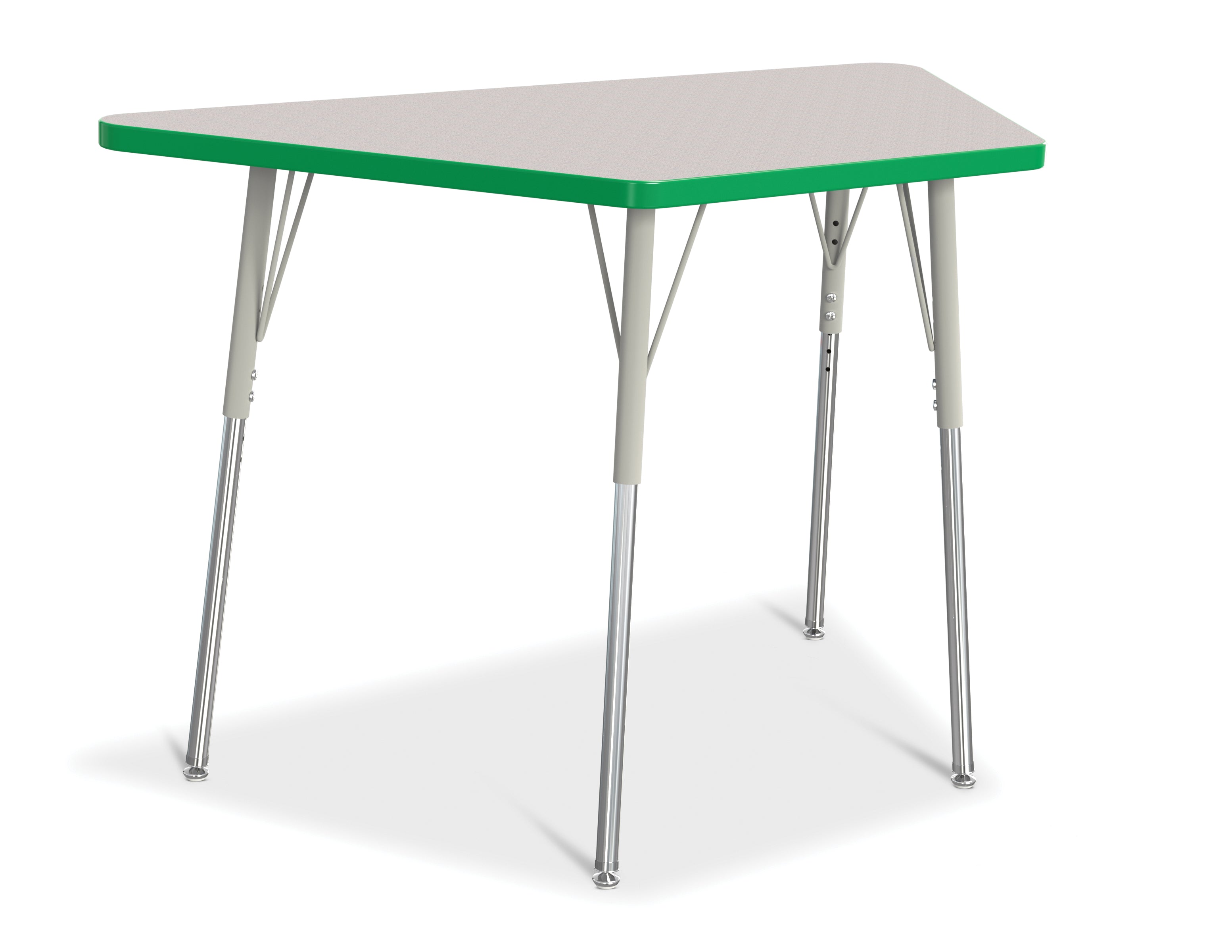 Berries® Trapezoid Activity Tables - 24" X 48", A-height - Freckled Gray/Green/Gray