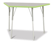 Berries® Trapezoid Activity Tables - 24" X 48", A-height - Freckled Gray/Key Lime/Gray
