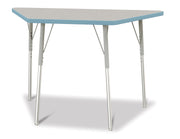 Berries® Trapezoid Activity Tables - 24" X 48", A-height - Freckled Gray/Coastal Blue/Gray