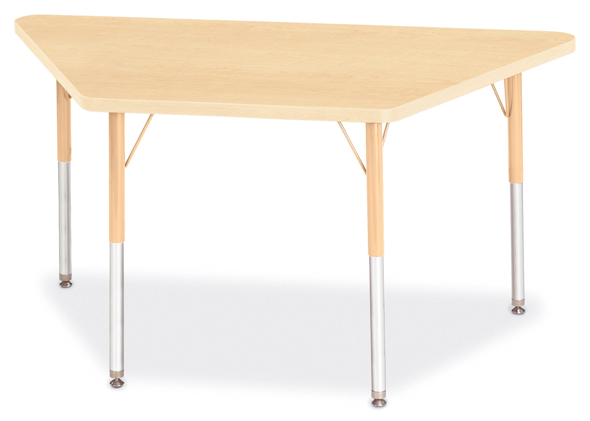 Berries® Trapezoid Activity Tables - 24" X 48", A-height - Maple/Maple/Camel