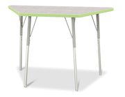 Berries® Trapezoid Activity Table - 24" X 48", A-height - Driftwood Gray/Key Lime/Gray