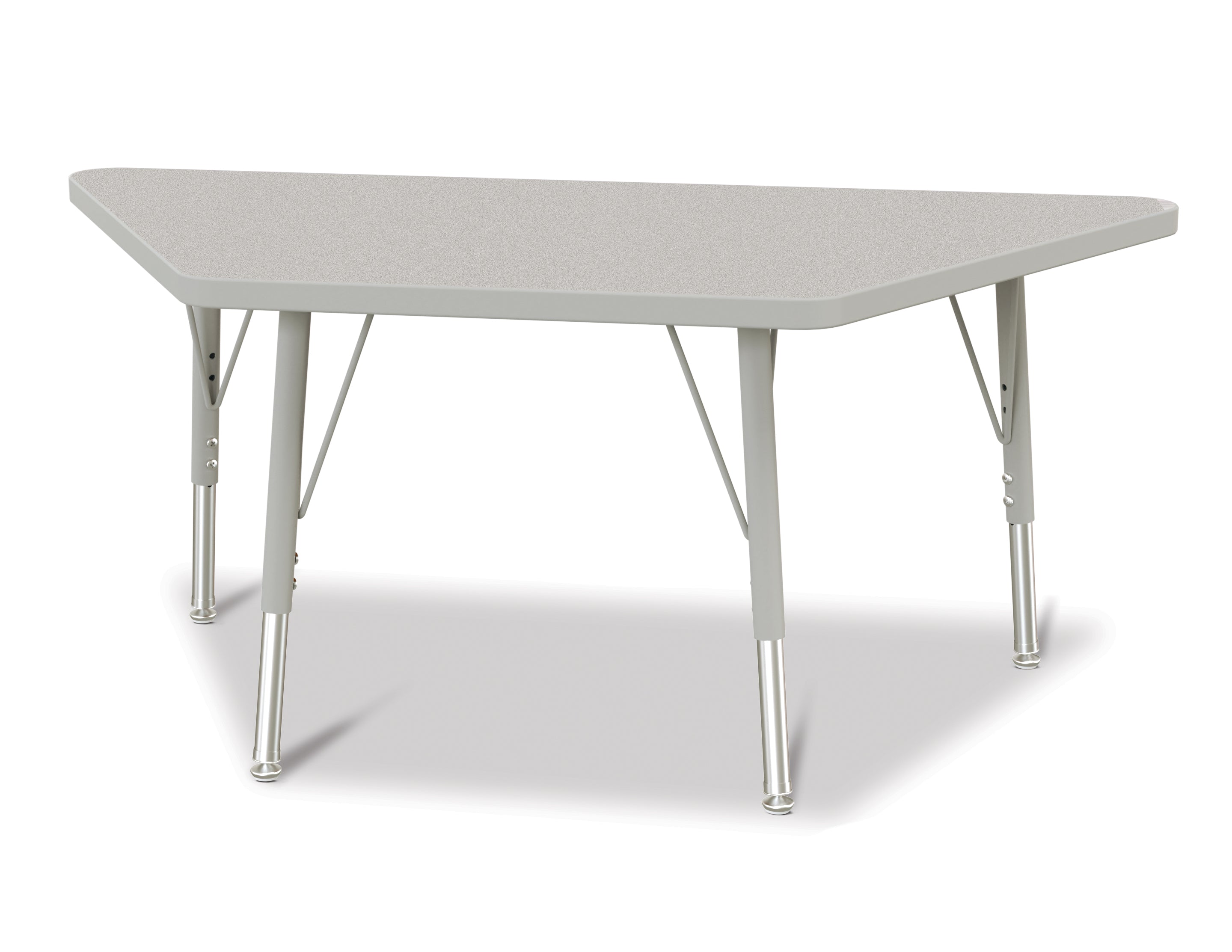 Berries® Trapezoid Activity Tables - 24" X 48", A-height - Freckled Gray/Gray/Gray