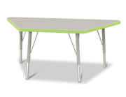 Berries® Trapezoid Activity Tables - 24" X 48", E-height - Freckled Gray/Key Lime/Gray