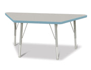 Berries® Trapezoid Activity Tables - 24" X 48", E-height - Freckled Gray/Coastal Blue/Gray