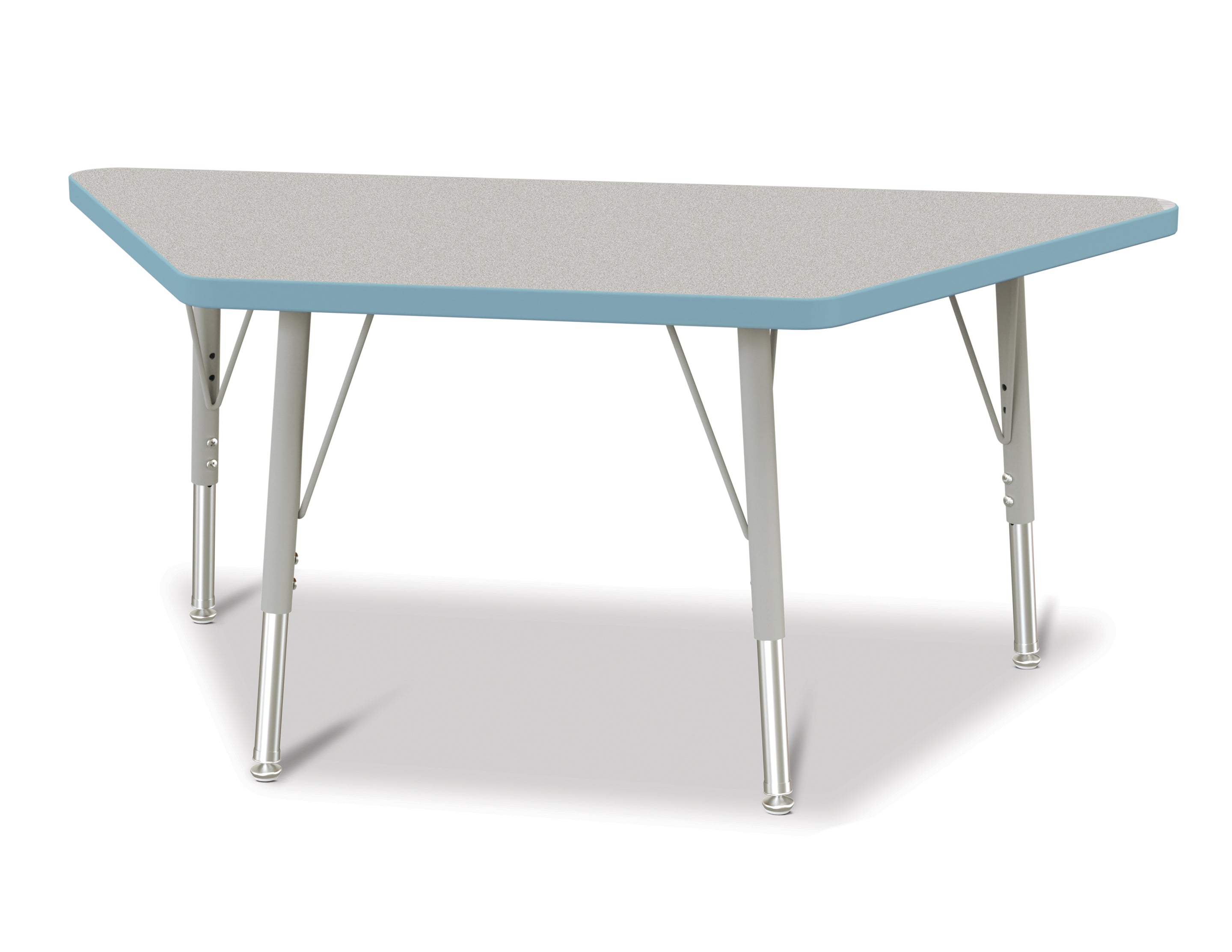 Berries® Trapezoid Activity Tables - 24" X 48", E-height - Freckled Gray/Coastal Blue/Gray
