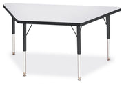 Berries® Trapezoid Activity Tables - 24" X 48", E-height - Freckled Gray/Black/Black