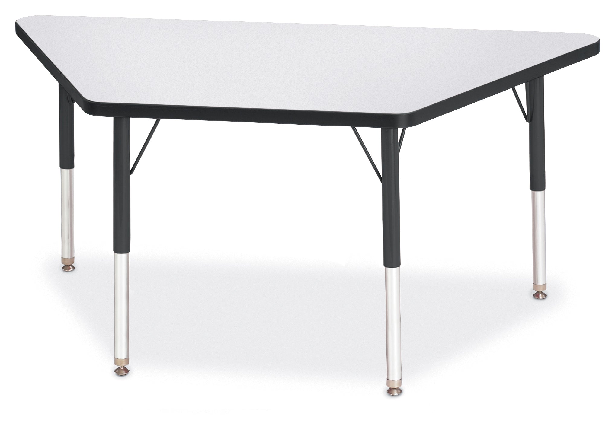 Berries® Trapezoid Activity Tables - 24" X 48", E-height - Freckled Gray/Black/Black