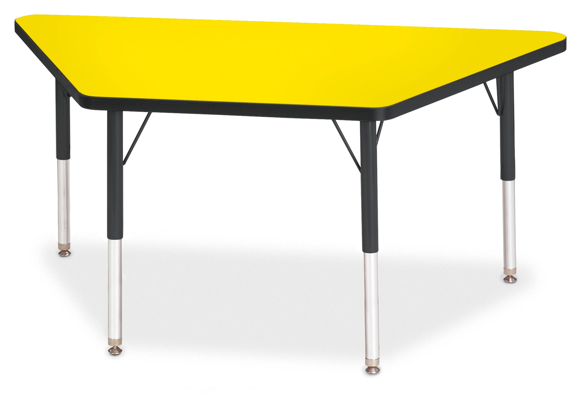 Berries® Trapezoid Activity Tables - 24" X 48", Mobile - Freckled Gray/Purple/Gray